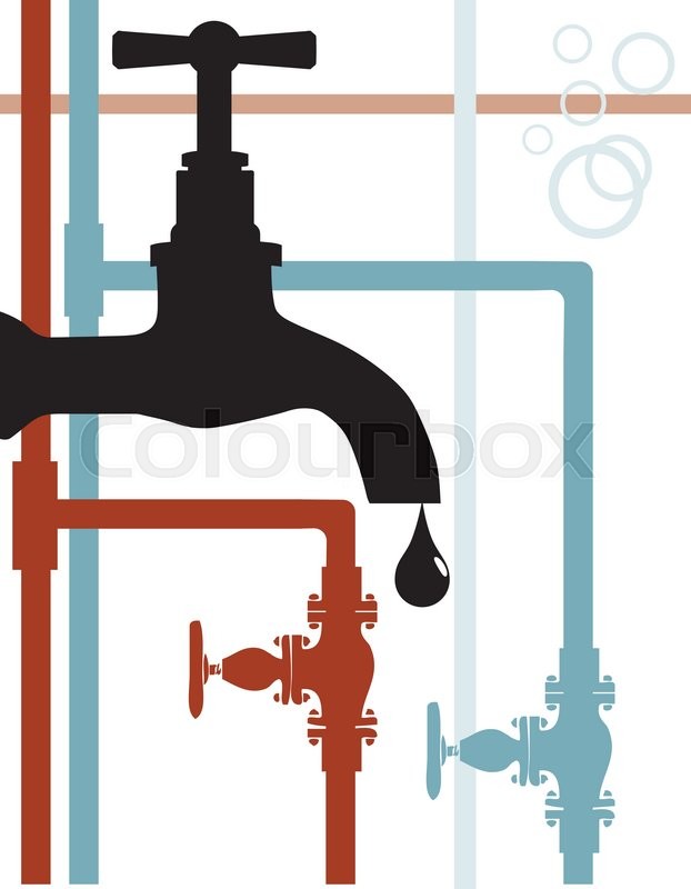 Scheme of water supply connection. The Stock vector Colourbox