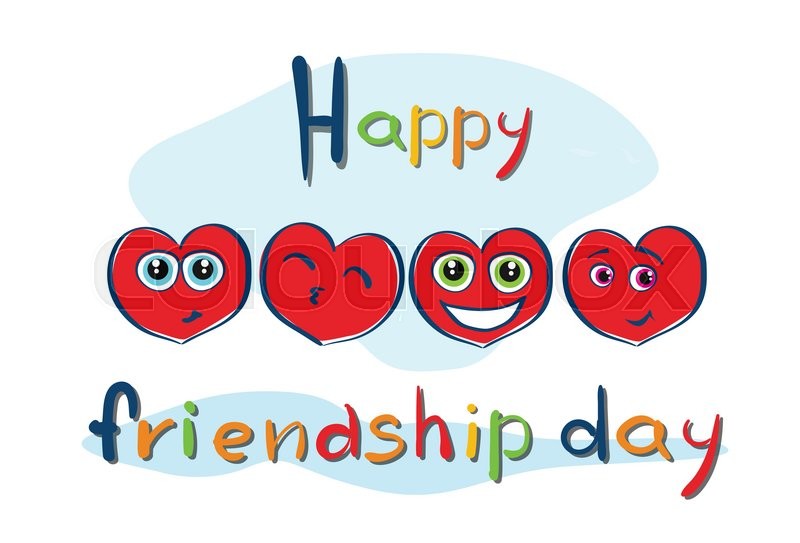 Friendship Day Cartoon Heart Shape Stock Vector Colourbox