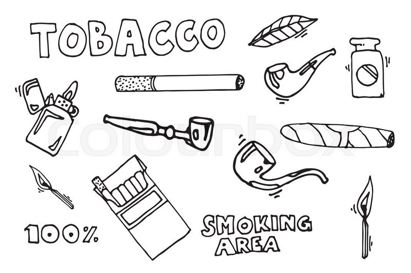 Smoking and tobacco icons vector. ... | Stock vector | Colourbox