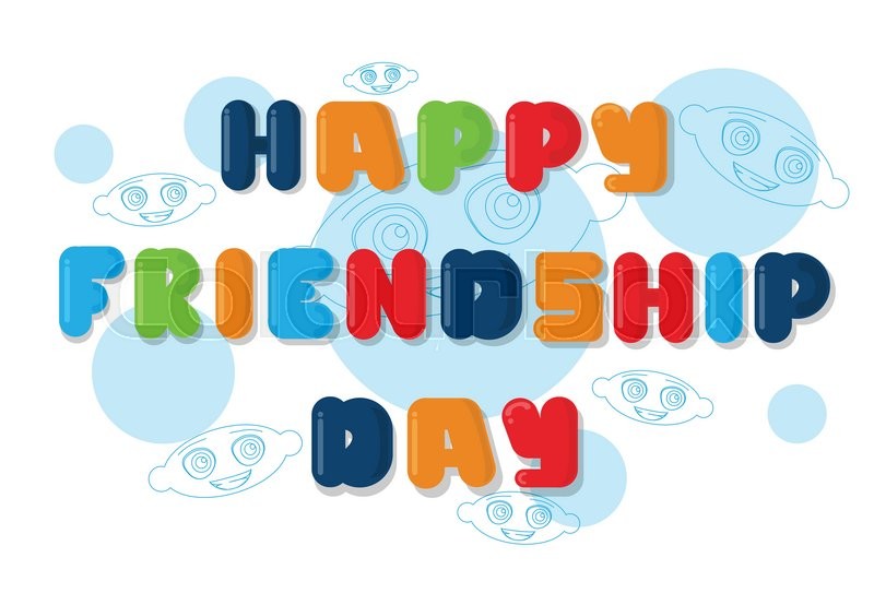 Happy Friendship Day Banner Flat Stock Vector Colourbox