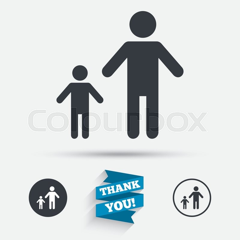 One Parent Family With One Child Sign Icon Stock Vector Colourbox