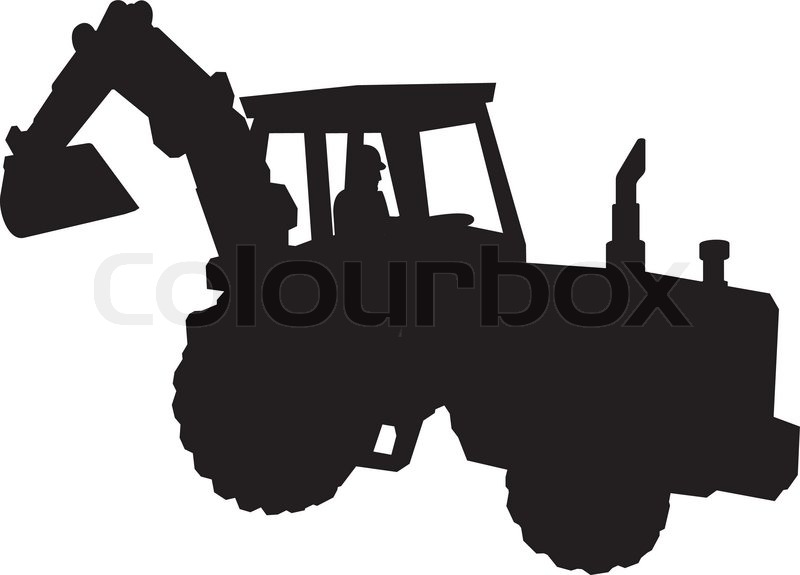 Silhouette of excavator | Stock vector | Colourbox