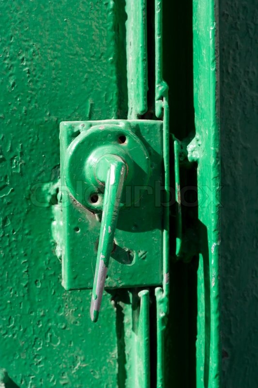 Old Green Door Handle and Lock | Stock image | Colourbox - Green Door Handle Options