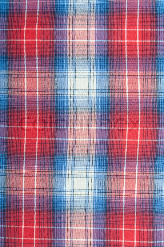 Background of red and blue plaid fabric | Stock Photo | Colourbox