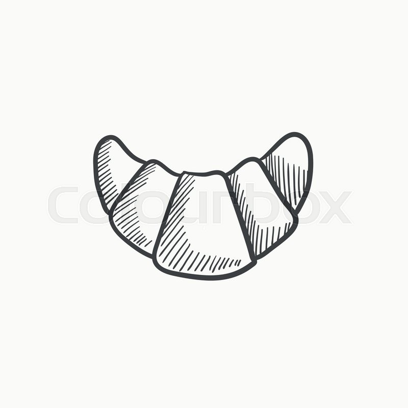 Croissant Vector Sketch Icon Isolated On Background Hand Drawn For Infographic Website Or App Croissant Vector Sketch Icon Isolated On Background Hand Drawn For Infographic Website Or App