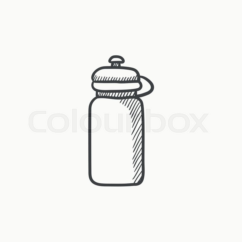 Sport water bottle vector sketch icon Stock vector Colourbox