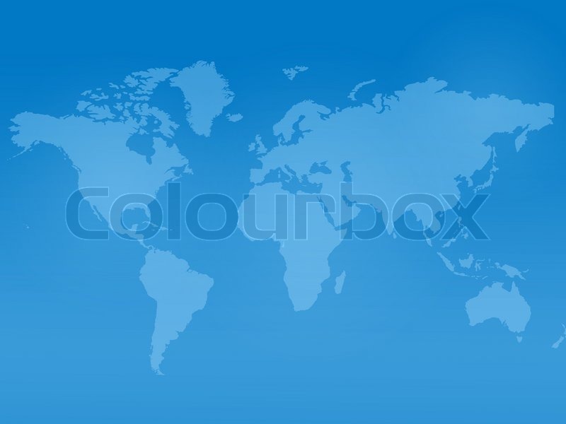 a world map isolated against a blue background stock photo colourbox