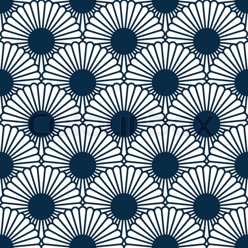 simple japanese style chrysanthemum seamless pattern traditional