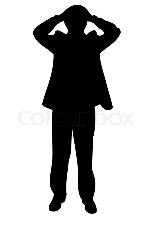 Businessman hold a head in horror condition. Vector | Stock Vector