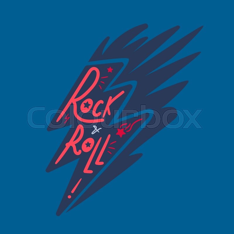 Rock and Roll Lettering for t-shirt, ... | Stock vector | Colourbox