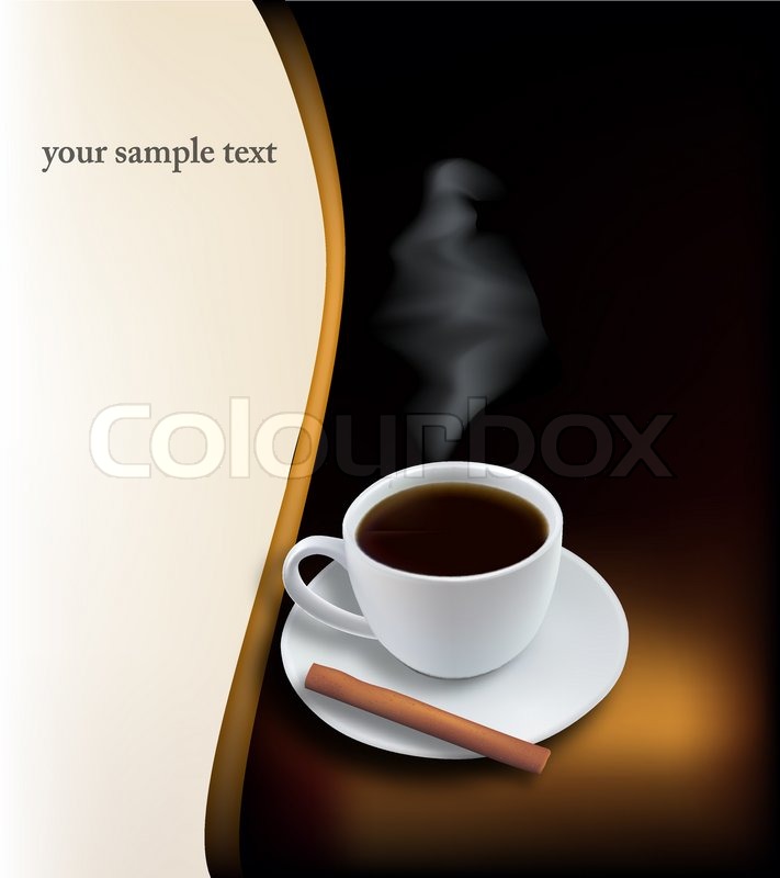 Tasse Kaffee mit Kaffeebohnen. | Stock-Vektor | Colourbox