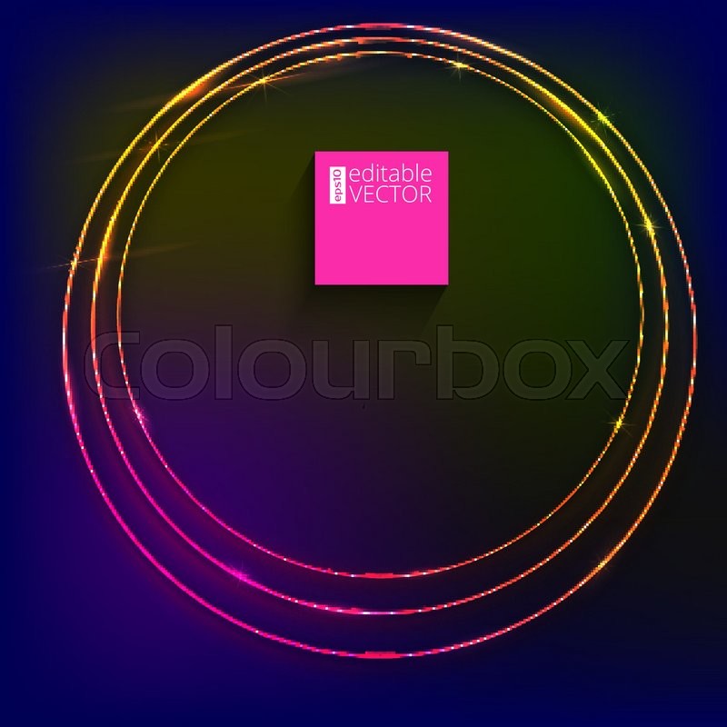 Sparkling golden glow rings, frame | Stock vector | Colourbox