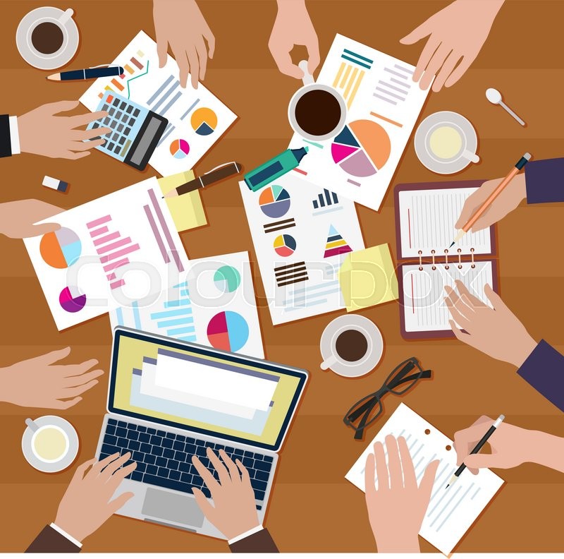 Vector image of Business lunch Stock vector Colourbox