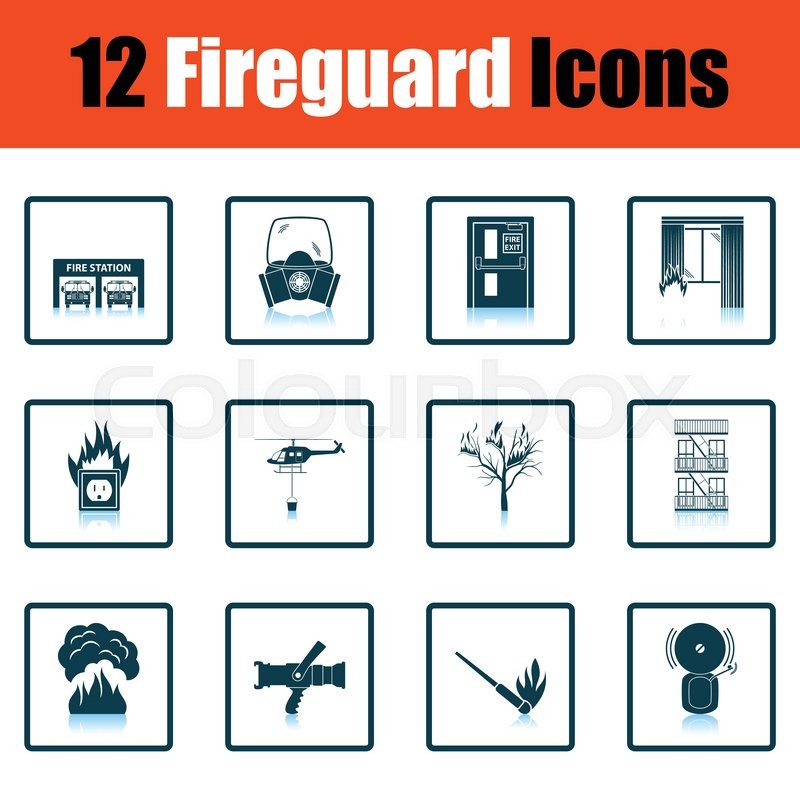Set of fire service icons. Shadow | Stock vector | Colourbox