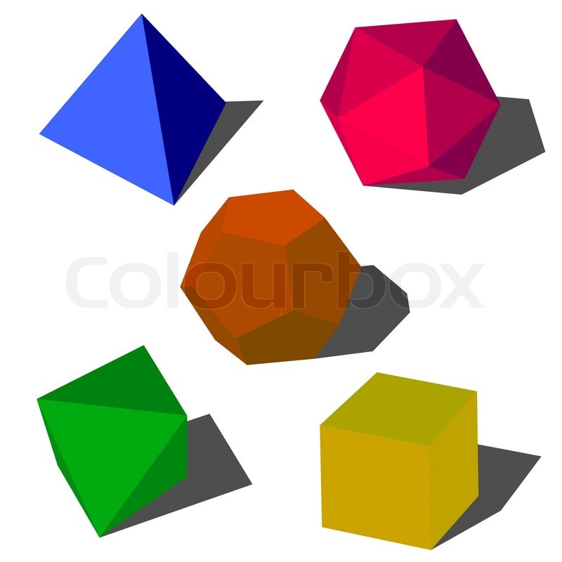 Farverig 3D vektor geometriske figurer | Stock vektor | Colourbox