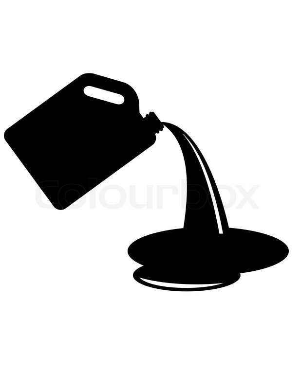 Silhouette of a canister of gasoline on a white background, isolated
