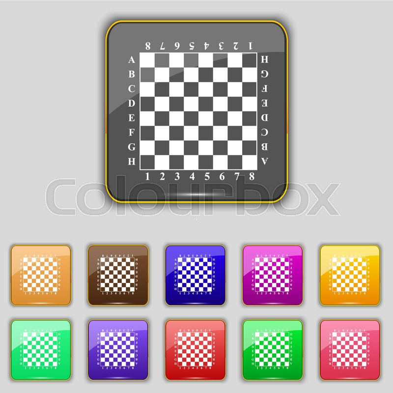Modern Chess board icon sign. Set with ... | Stock vector | Colourbox