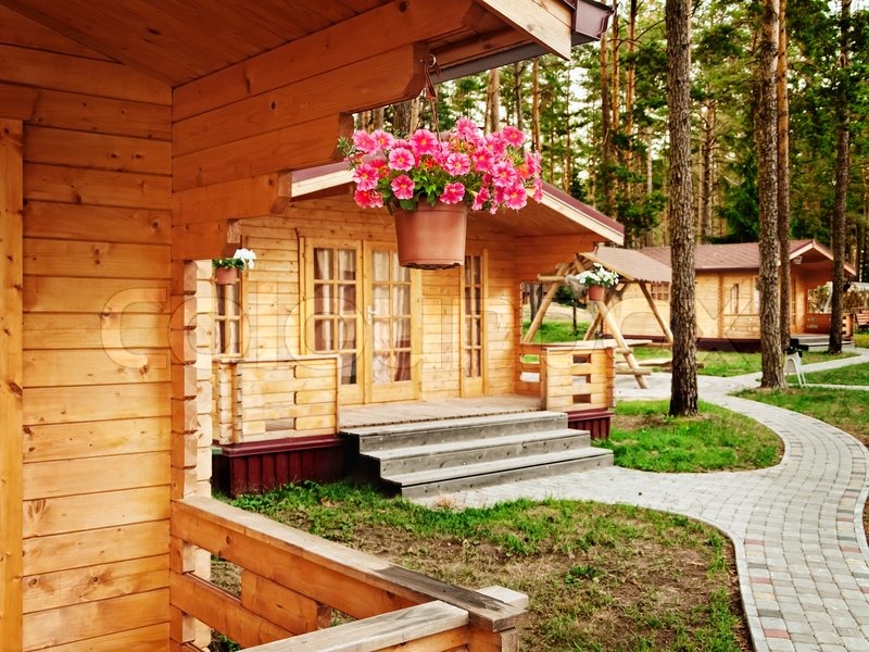 houses with flowers in the pine forest | stock photo | colourbox houses with flowers in the pine forest | stock photo | colourbox