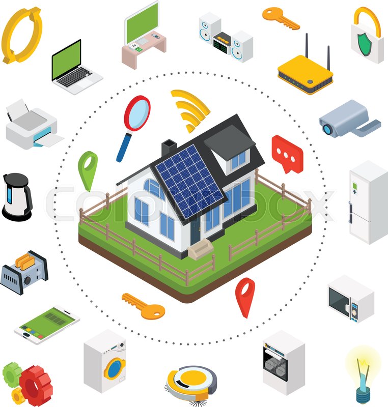 Smart House Technology Fair Smart Homeisometric Design Style Vector Illustration Concept Of Design Decoration Smart House Technology Entrancing Smart Homeisometric Design Style Vector Illustration Concept Of Inspiration