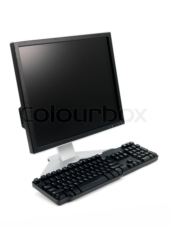Ein Desktop-Computer vor einem weißen ... | Stock Bild | Colourbox