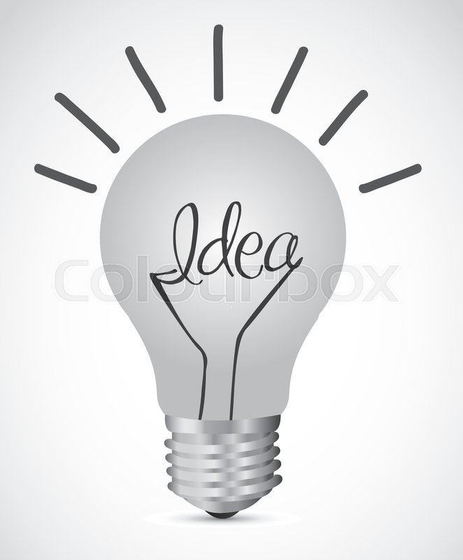 Illustration of bulb with text, vector Stock vector Colourbox