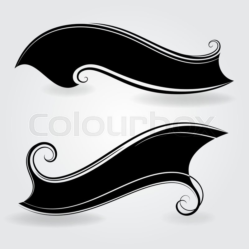 Abstract Black Vintage Banner Shapes Stock Vector Colourbox