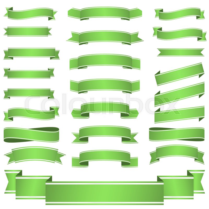 Big Collection Of Green Colored Empty Stock Vector Colourbox