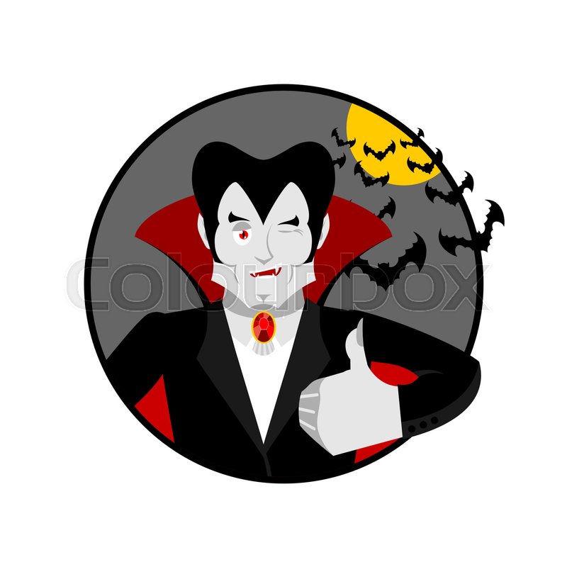 Dracula Thumbs Up Shows Well Vampire Stock Vector Colourbox
