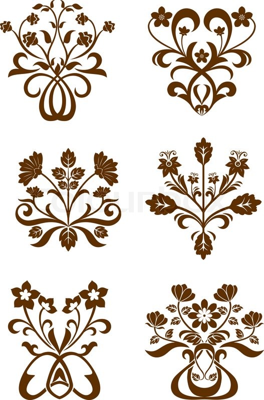 Blumenmuster auf weißem für Design | Stock-Vektor | Colourbox