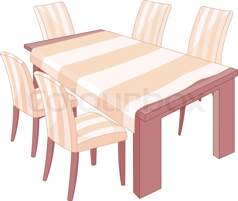 Illustration of a dining table Stock vector Colourbox