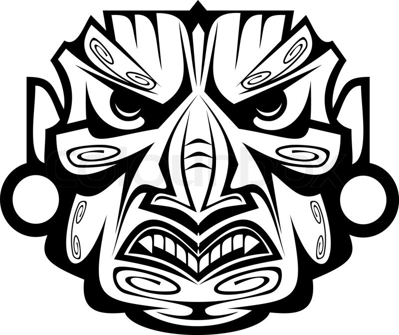 ancient ceremony mask isolated on white for design stock vector