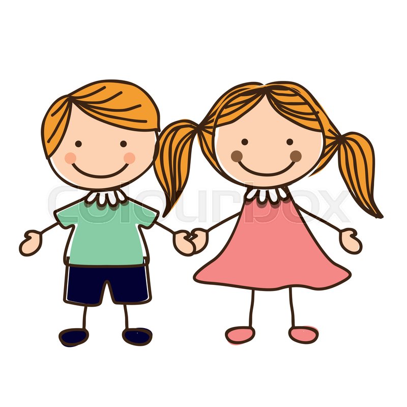 Freunde, gezeichnet, lustig | Vektorgrafik | Colourbox