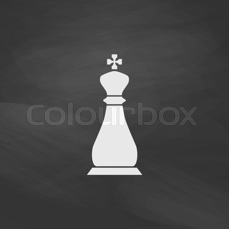 Chess king Simple vector button. | Stock vector | Colourbox