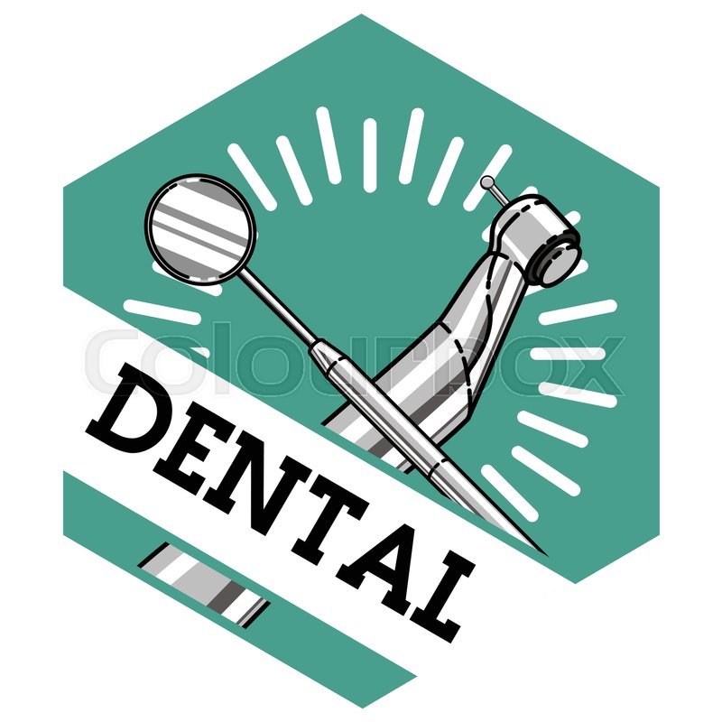 color vintage dental emblem dental stock vector dental emblem