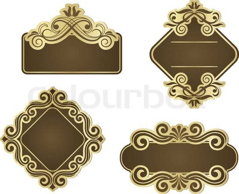 set of retro frames for wedding templates stock vector colourbox