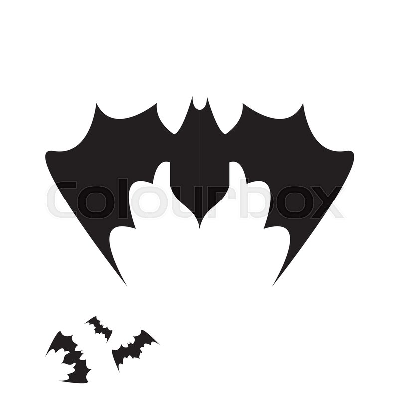 vector halloween bat icon vector bat silhouette isolated on white stock vector colourbox