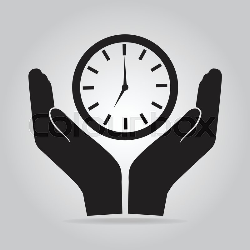 Clock in hand icon illustration. | Stock vector | Colourbox