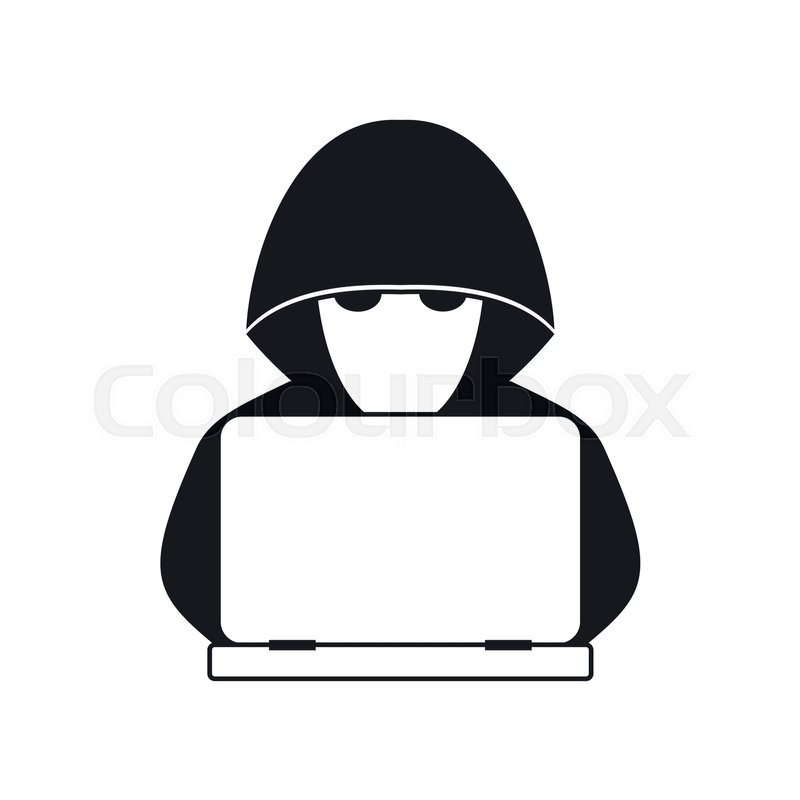 Computer Hacker With Laptop Icon In Stock Vector Colourbox