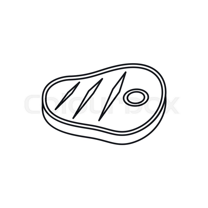 Meat steak icon in outline style Stock vector Colourbox