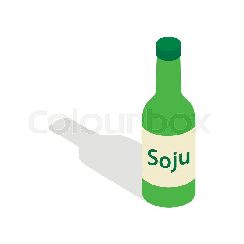 isometric vector bottle icon style bottle isometric in a Soy 3d sauce in green