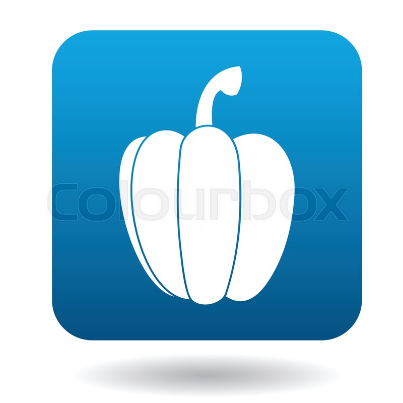 Bell pepper icon in flat style on a | Stock vector | Colourbox