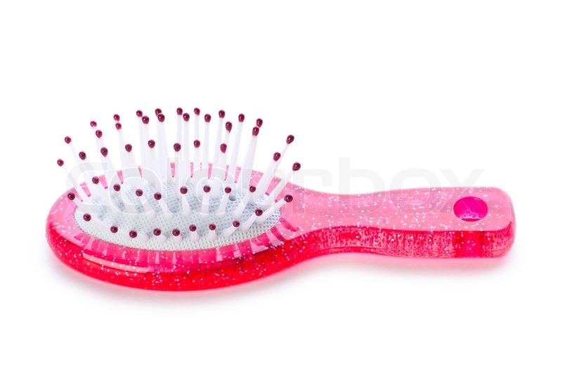 Pink brush isolated on the white ... | Stock image | Colourbox