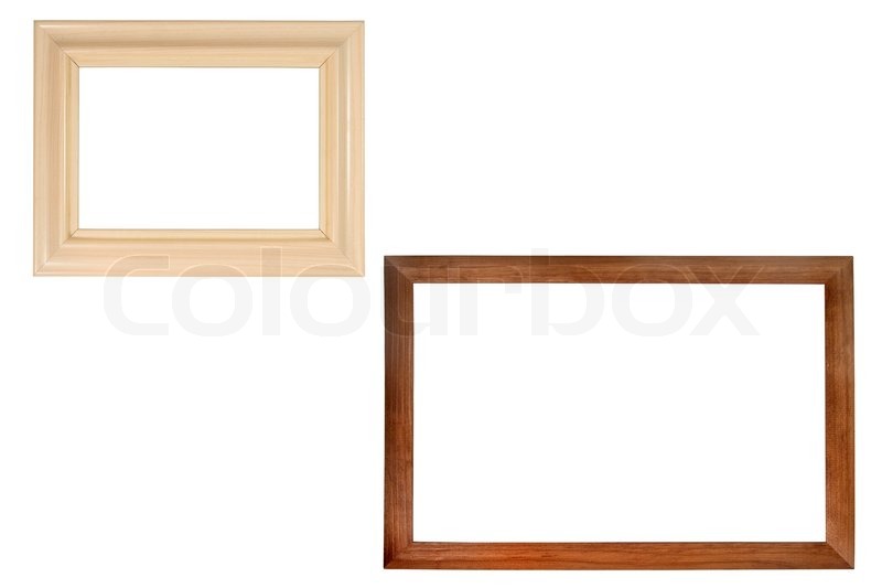 set of two wooden frames with empty space for text photo or