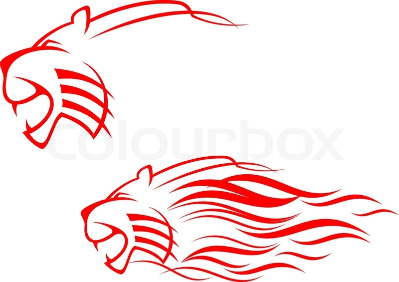 red tiger sign isolated on white as symbol of danger red tiger sign isolated on white as symbol of danger