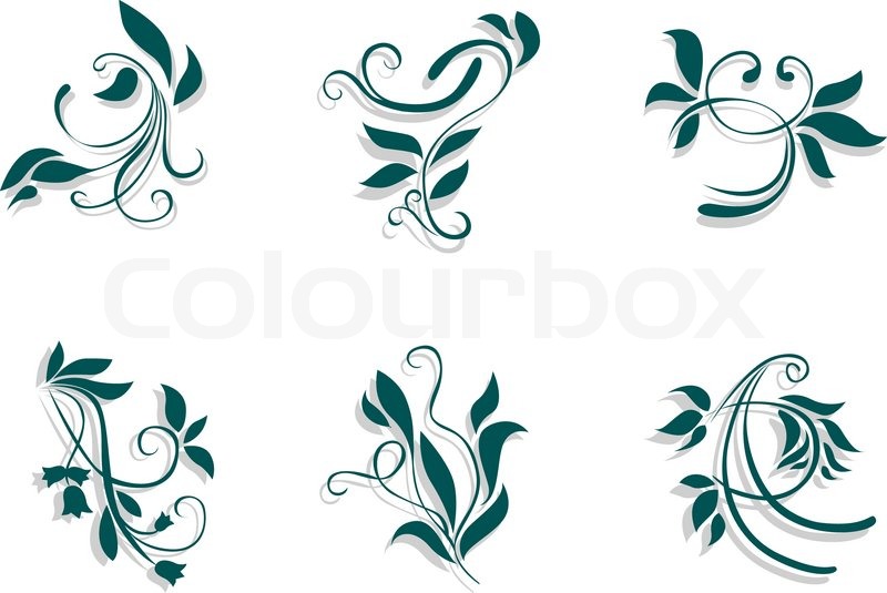 Floral Decorations floral decorations isolated on white background | stock vector Floral Decorations floral decorations isolated on white background | stock vector