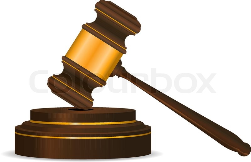 Gavel symbol as a concept of law or Stock vector Colourbox