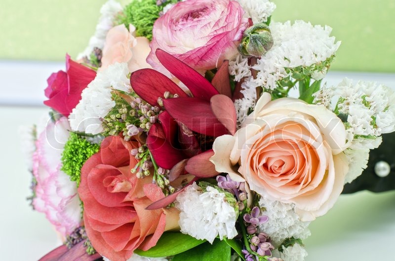 Wedding Bunch Of Flowers wedding bunch of flowers at white table stock photo Wedding Bunch Of Flowers wedding bunch of flowers at white table stock photo