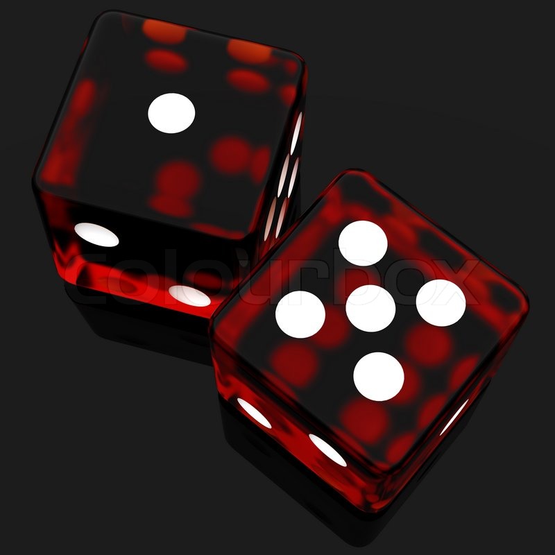 3d Red Rolling Dice On Black Background Stock Photo Colourbox