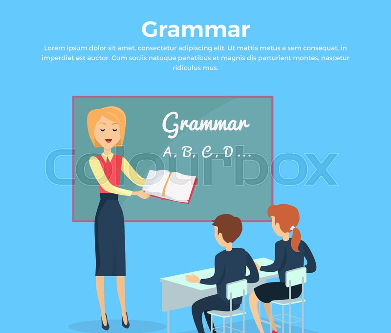 Kids Grammar Teaching Concept Banner Stock Vector Colourbox