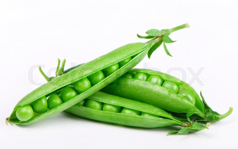 Fresh Green Pea Pod And Peas On White Stock Image Colourbox